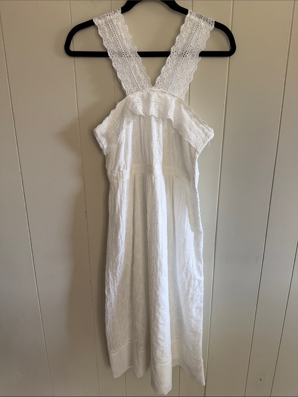 Abercrombie & Fitch Eyelet Midi Lace Dress Size 2 Cottagecore Prairie Picnic